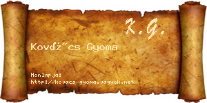 Kovács Gyoma névjegykártya